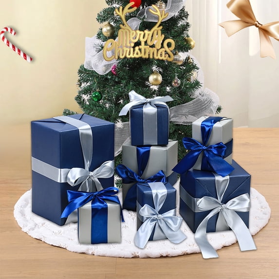 Vikakiooze Matte Christmas Decorations Gifts Box Christmas Under Tree Decorations Set of 7