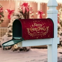 Mouliraty Merry Christmas Mailbox Cover, Outdoor Holiday Decor Durables Waterproof Fabric for Garden and Yard, Mailbox Wraps for Home Holiday Decor