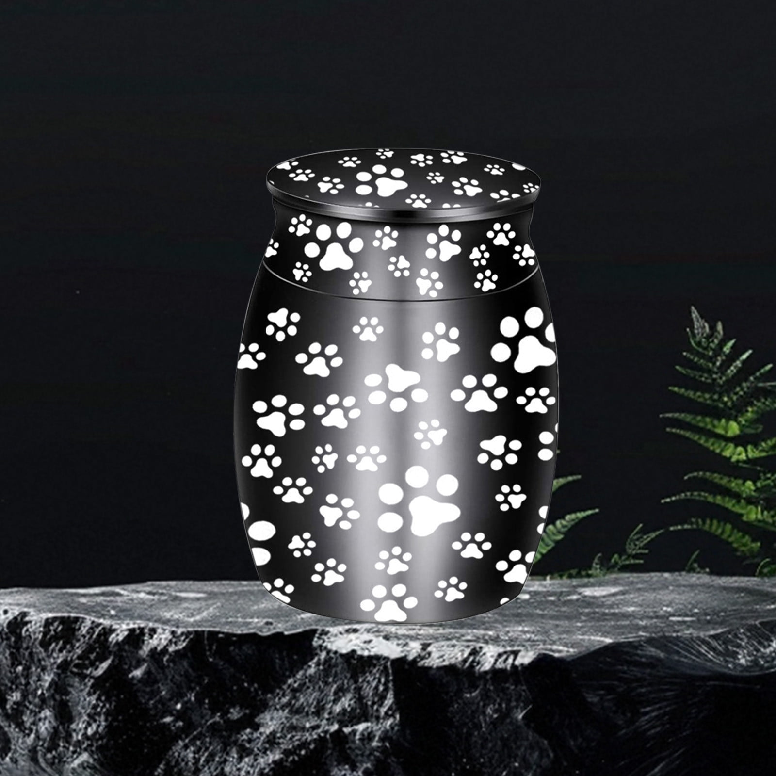 Picture Idea: Mouliraty Metal Pet Urn Engraved Dog Paw Memorial Pet Urn