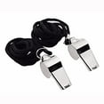 thumbnail image 1 of Mouliraty Metal Referee Whistle, Stainless Steel Extra Whistle with Lanyard for School Sports Soccer Football Basketball,, 1 of 9
