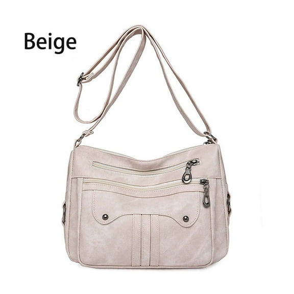Mouliraty Multi Functional Large Capacity Shoulder Bag Large Capacity Shoulder Bag Washed Leather Bag Fashionable Mom Bag