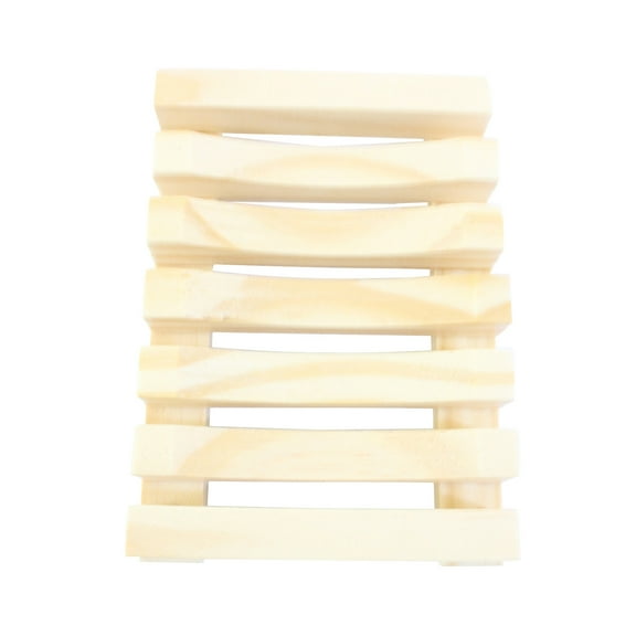 Mouliraty Natural Wood Bathroom Shower Soap Tray Dish Storage Stand