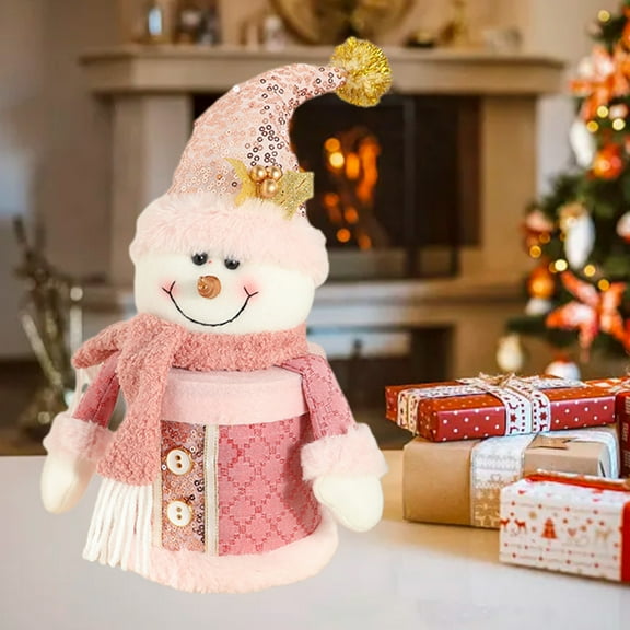 Mouliraty P-ink Candy Jar Cute Christmas Doll Fruit Packaging Box Christmas Gift Jar