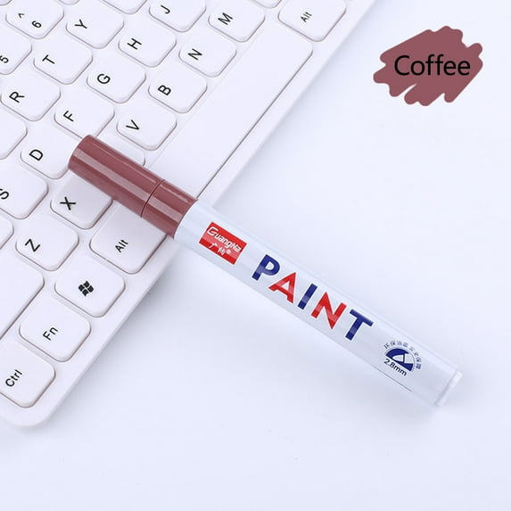 Mouliraty Paint Pen Marker, Color Oily Marker Tire Ceramic Paint-up Pen, for Rock Painting, Ceramic, Wood, Fabric, Plastic, Canvas, Glass, Mugs 1ml, Coffee