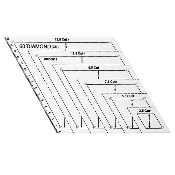 Mouliraty Patchwork Cutting Template Acrylic Ruler Cutting Ruler DIY Sewing Tools