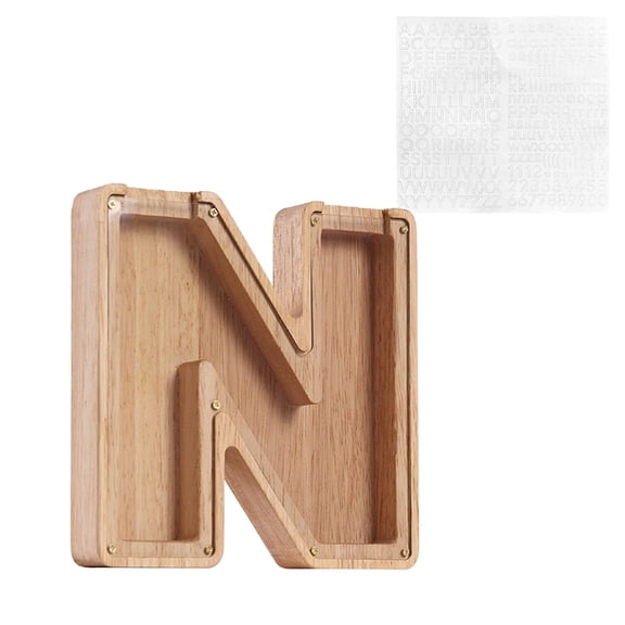 Vikakiooze Personalized Wooden Name Money Box Wooden Deposit Box Twenty Six English Letters