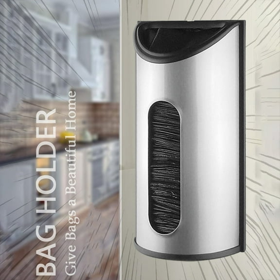 Vikakiooze Plastic Bag And Dispenser Brushed Easy Wall Mount Bag Stainless Steel