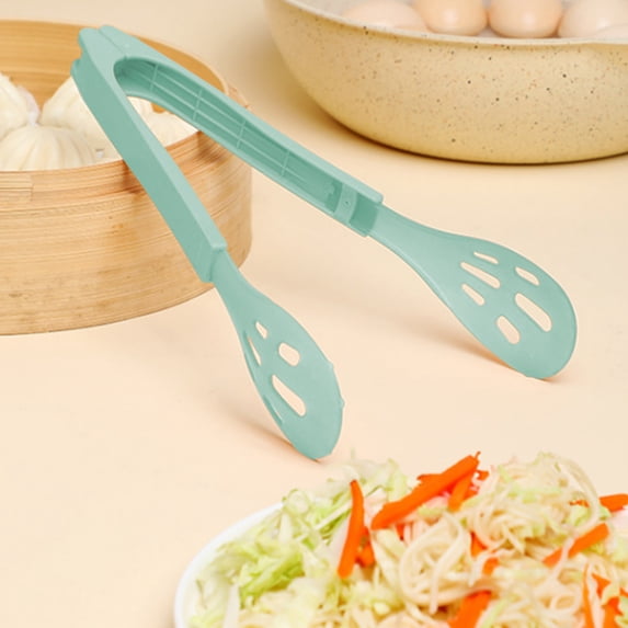 Mouliraty Plastic Tongs for Cooking, Household Food Clip Kitchen Baking Multifunctional Food Bread Egg Clip Removable Cooking Clip, Light Blue