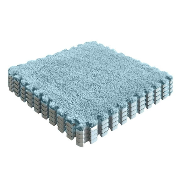 Mouliraty Plush Puzzle Floor Mat Bedside Bedroom Bedside Carpet Home Living Room 1CM Thick Suede Foam Ground Mat
