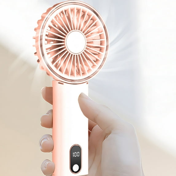 Mouliraty Portable Handheld Fan, Built-in 2000mAh Battery, 4 Adjustable Wind Speed, Real-time Power Display, USB Charging, Foldable Fan with Mobile Power Source