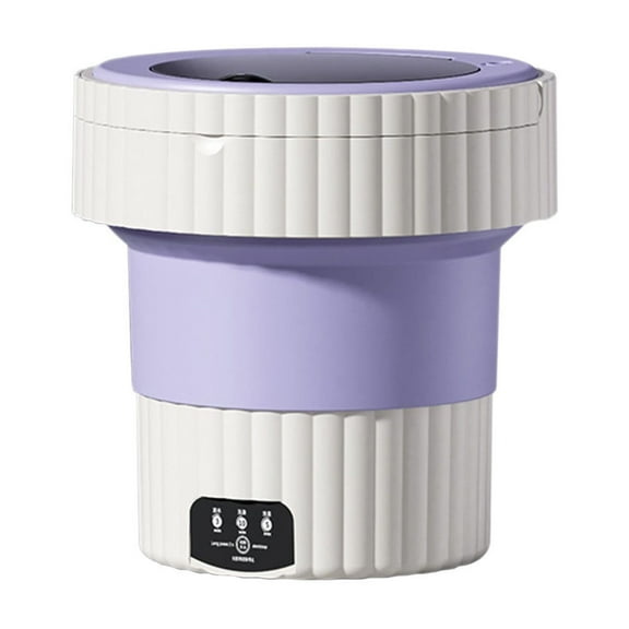 Mouliraty Portable Washing Machine, 8L Foldable Mini Washer, Clean Underwear, Baby Clothes, Suitable for Apartment, Dormitory, Camping, Traveling(Purple)
