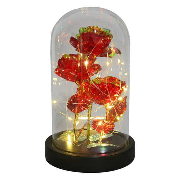 Mouliraty Red Rose Flower with LED Light, Valentine's Day, Birthday, Christmas Gift, Mother's Day Birthday Romantic Surprise Gifts for Girlfriend Wife Women