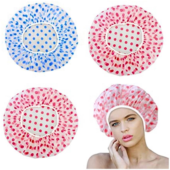 Mouliraty Reusable Shower Cap 2-Piece Shower Cap Shower Cap Elastic Shower Cap