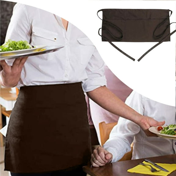 Mouliraty Short Half-length Apron Barbecue Apront Waiter Work Clothes Apron Gardening Apron Suitable For Kitchen Restaurant Outdoor