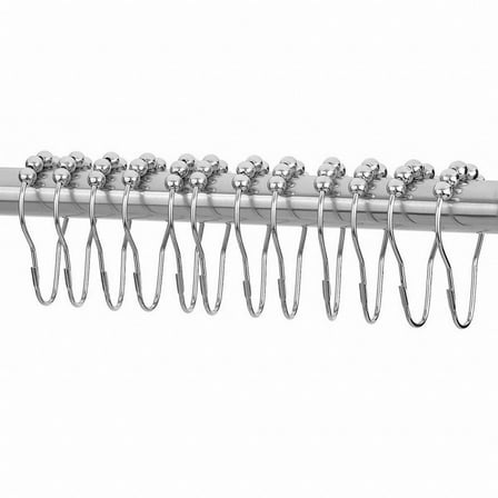 Mouliraty Shower Curtain Hooks Rings Rust- Shower Curtain Rings Hooks 12Pcs