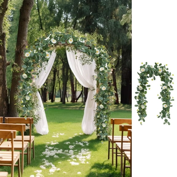 Mouliraty Simulation Rattan Wedding Arch Home Dining Table Winding Wall Hanging Ceiling Christmas Decoration Fake Flower