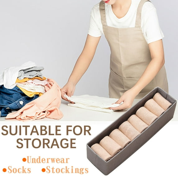 Mouliraty Socks Underwear Drawer Organizer, Foldable Cabinet Closet Storage Box For Socks, Underwear, Tie, Belt