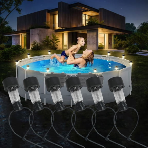 Mouliraty Solar LED Pool Light Suitable For Decorating Ground Pool Fences LED Water Proof Pool Accessories Night Light