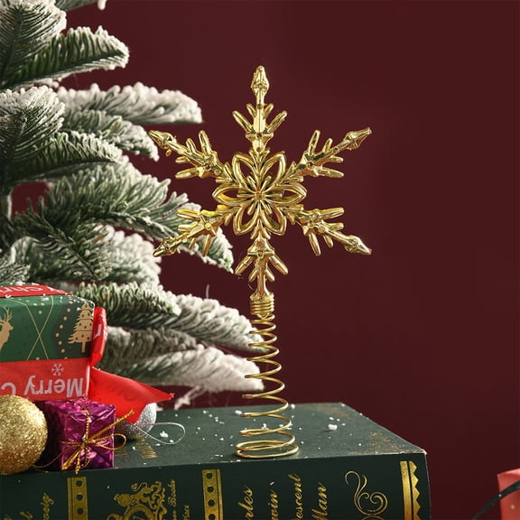Mouliraty Star Christmas Tree Top Decoration Lighting Holiday Decoration Three Dimensional Top Star Hollow Out Tree Top Star