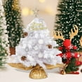 thumbnail image 1 of Mouliraty Tabletop Mini Christmas Tree with Lights, with Clear LED Lights Star Treetop and Ornaments Battery Operated Artificial Xmas Tree for Holiday Indoor Decor, White, 1 of 6