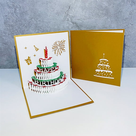 Mouliraty Three-dimensional Birthday Card Cake Small Card Printing Photo Special Gift