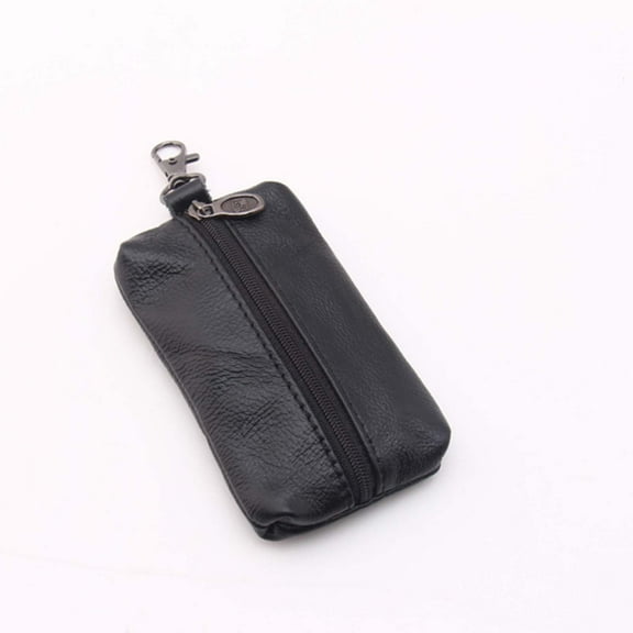 Mouliraty Unisex Leather Key Case Wallet Pouch Bag Keychain With Key Zipper