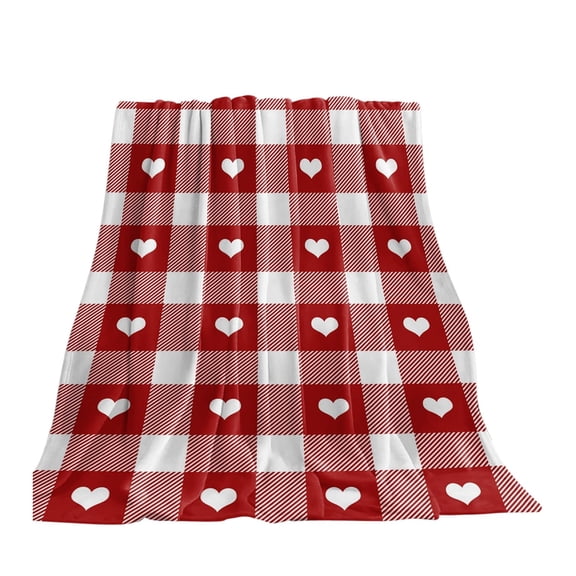 Mouliraty Valentine Flannel Blanket Throw Red Love Hearts Soft Fuzzy Plus H Cozy Fleece Blankets for Couch Sofa Bed Lounging Ideal Gifts for Kids