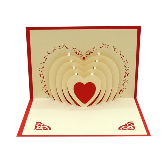 Mouliraty Valentine's Day Card Paper Carving Paper Greeting Card Blessing Card, for Christmas Birthday Anniversary Mother Thank You - Design Gift for Friend Love Mom
