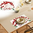 thumbnail image 1 of Mouliraty Valentine's Day Placemats, 17.7x11.8in Red Lettering Flower-print Placemats Holiday Placemats Decorative Thermal Mats, A, 1 of 5