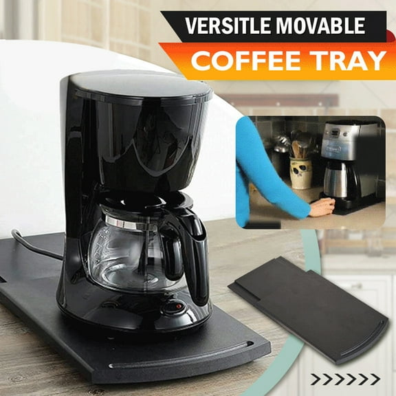 Vikakiooze Versitle Movable Coffee Tray Coffee Machine Base Handy Caddy Household Stretchable Sliding Kitchen Cabinet Mobile Rack