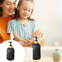 Vikakiooze Vertical Glass Soap Dispenser, Bathroom Hand Soap Dispenser 14 Ounce Kitchen Hand Soap And Dishwashing Soap Dispenser Set, 400ml, Black