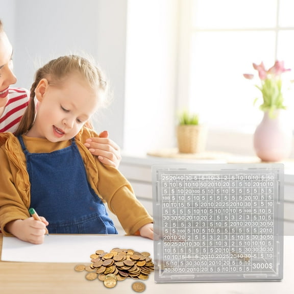 Mouliraty Visible Savings Box With Money And Numbers Counter Crafts Portable Storage Box Adult And Children's Savings Box