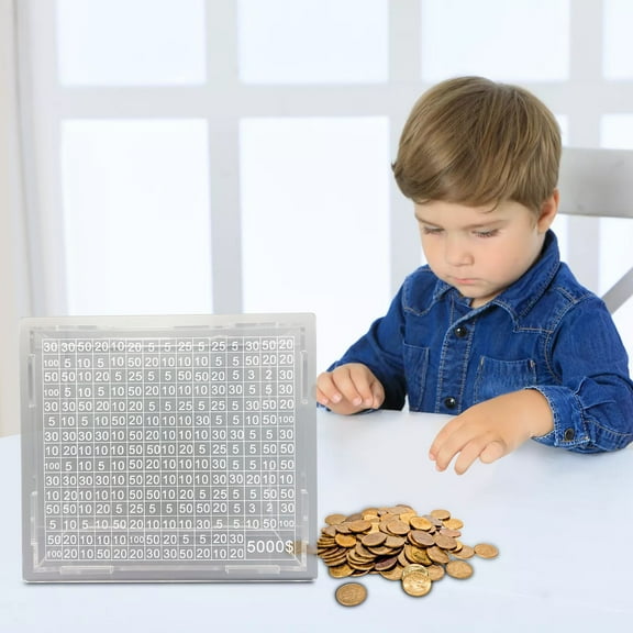 Mouliraty Visible Savings Box With Money And Numbers Counter Crafts Portable Storage Box Adult And Children's Savings Box