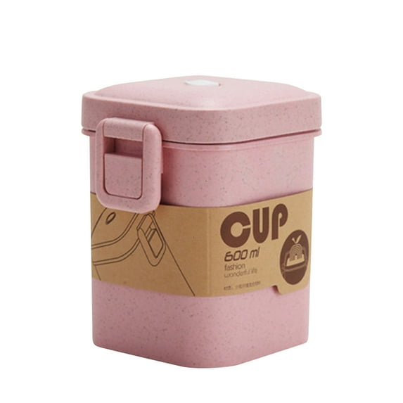 Mouliraty Wheats Straw Oatmeal Breakfast Mug Microwave Heating Sealed Convenient Tableware Cup With Lid