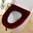 thumbnail image 1 of Mouliraty Winter Models Of The Toilet Seat Furry Toilet Seat Cushion Thickened Toilet Seat Washable Toilet Seat Washers, Wine, 1 of 6