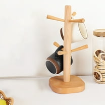 Mouliraty Wooden Six-claw Cup Beech Cup Rack Household Water Cup Mug Storage Rack，5ML