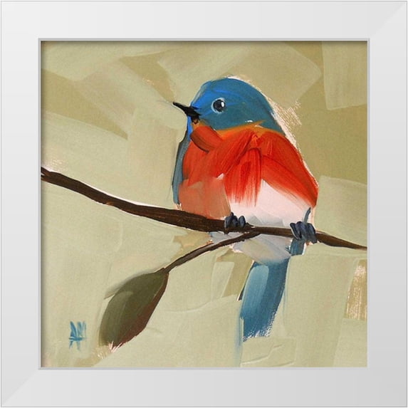 Moulton, Angela 20x20 White Modern Wood Framed Museum Art Print Titled - Bluebird No. 21