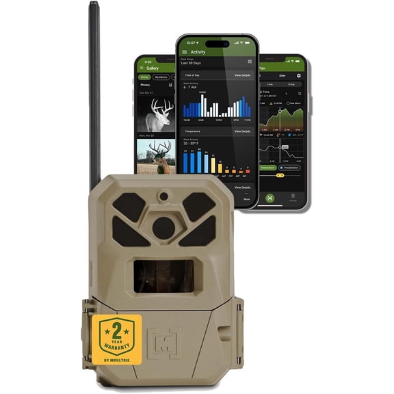 Moultrie Edge 2 Pro Cellular Trail Camera - Auto Connect Nationwide 4G LTE On Demand 40MP Photo 1440P Video with HD Audio Ai False Trigger Elimination 100 Ft Detection Range No-Glow Flash