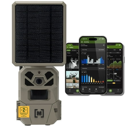 Moultrie Edge Solar Cellular Trail Camera - Integrated Solar Panel with Battery - 40MP - 1080p Video - Low-Glow Flash - Multi-Carrier Auto-Connect - Built-in Memory - 0.4s Trigger Speed