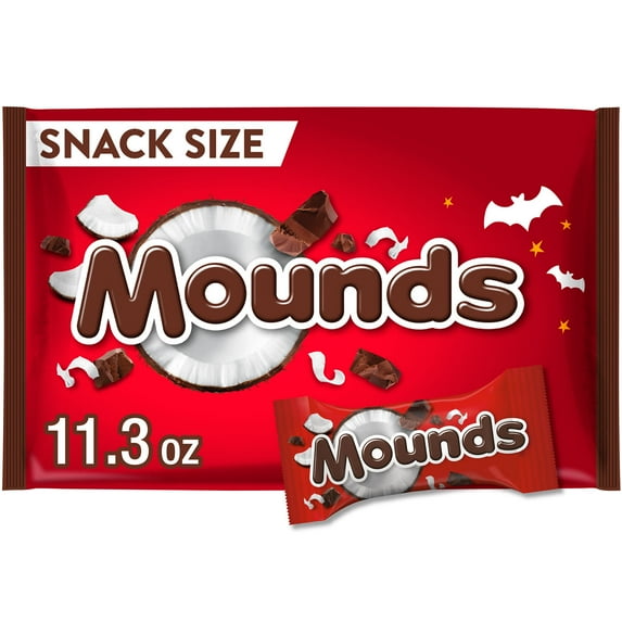 Mounds Coconut and Dark Chocolate Snack Size Halloween Candy, Bag 11.3 oz