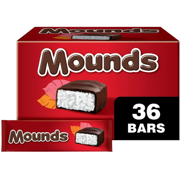 Mounds Dark Chocolate and Coconut Candy, Bars 1.75 oz, 36 Count