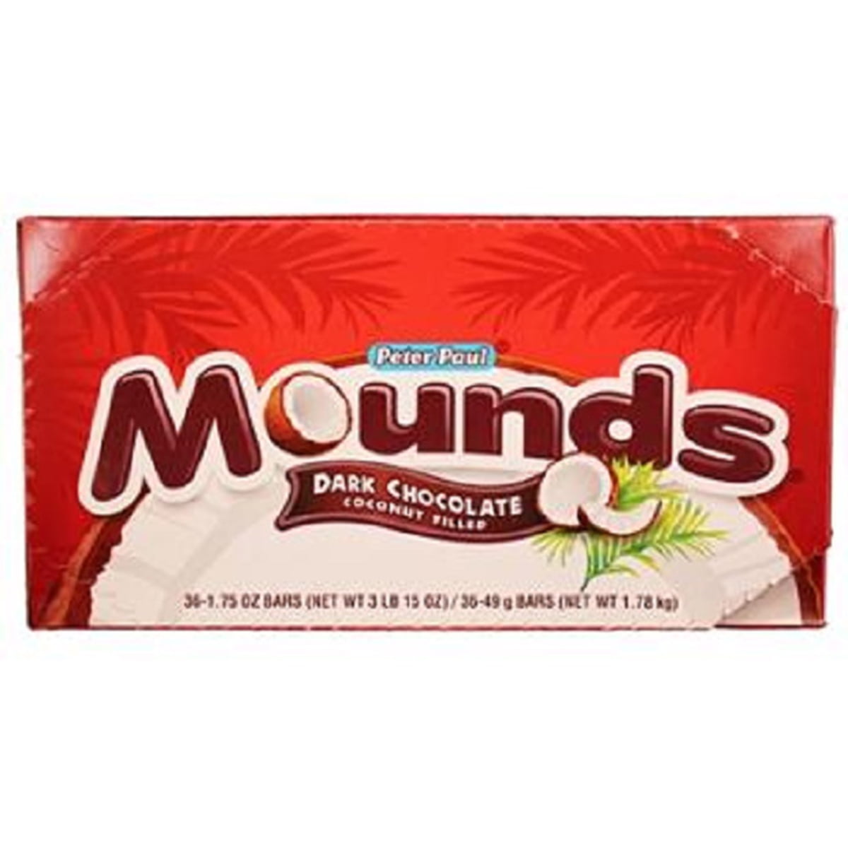 Mounds, Dark Coconut Chocolate, Count 36 (1.75 oz) - Chocolate Candy / Grab Varieties & Flavors