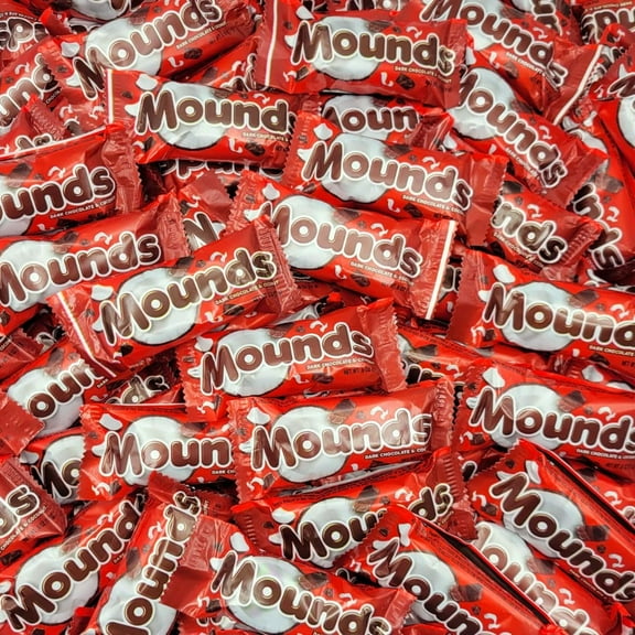 Mounds Snack Size Bars - Dark Chocolate and Coconut Candy - 100 Individually Wrapped Pieces - Gluten Free Chocolate Bars - 4-Pound Bulk Pack