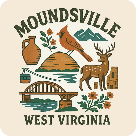 Moundsville West Virginia Keepsakes Souvenir Vinyl Sticker – Destination Travel Keepsake Collectible (4-Inches Wide)