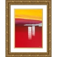thumbnail image 1 of Moune, Pierre 24x32 Gold Ornate Wood Framed with Double Matting Museum Art Print Titled - Bateaux rouges, 1 of 4