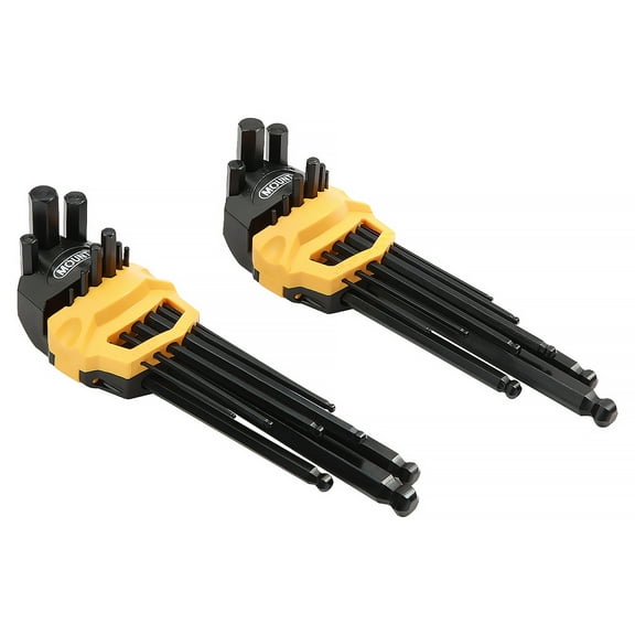 Mount 18PCS Long Arm Ball End Hex Key Allen Wrench Set, Metric/SAE, Holiday Gift