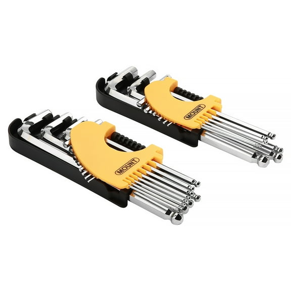 Mount 21PCS Long Arm Ball End Hex Key Allen Wrench Set, Metric/SAE