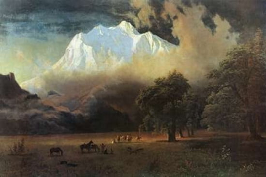 Mount Adams Washington Canvas Art - Albert Bierstadt (12 x 18)