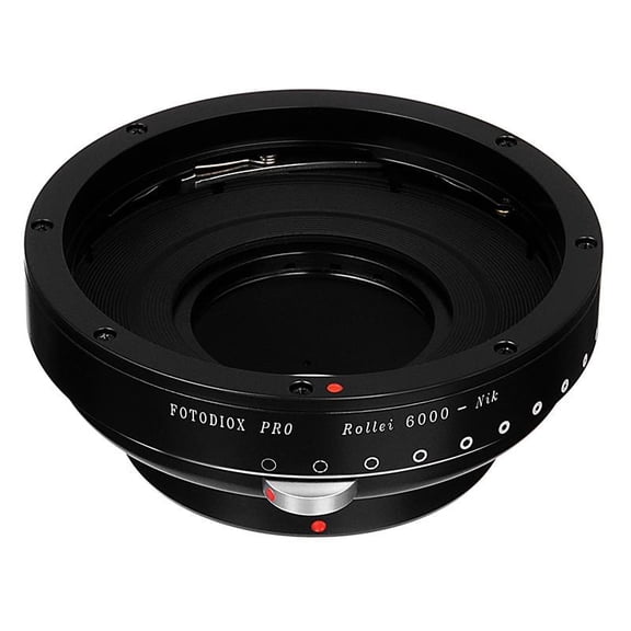Fotodiox Pro Lens Mount Adapter - Rollei 6000 (Rolleiflex) Series Lenses to Nikon F Mount SLR Camera Body with Built-In Aperture Iris