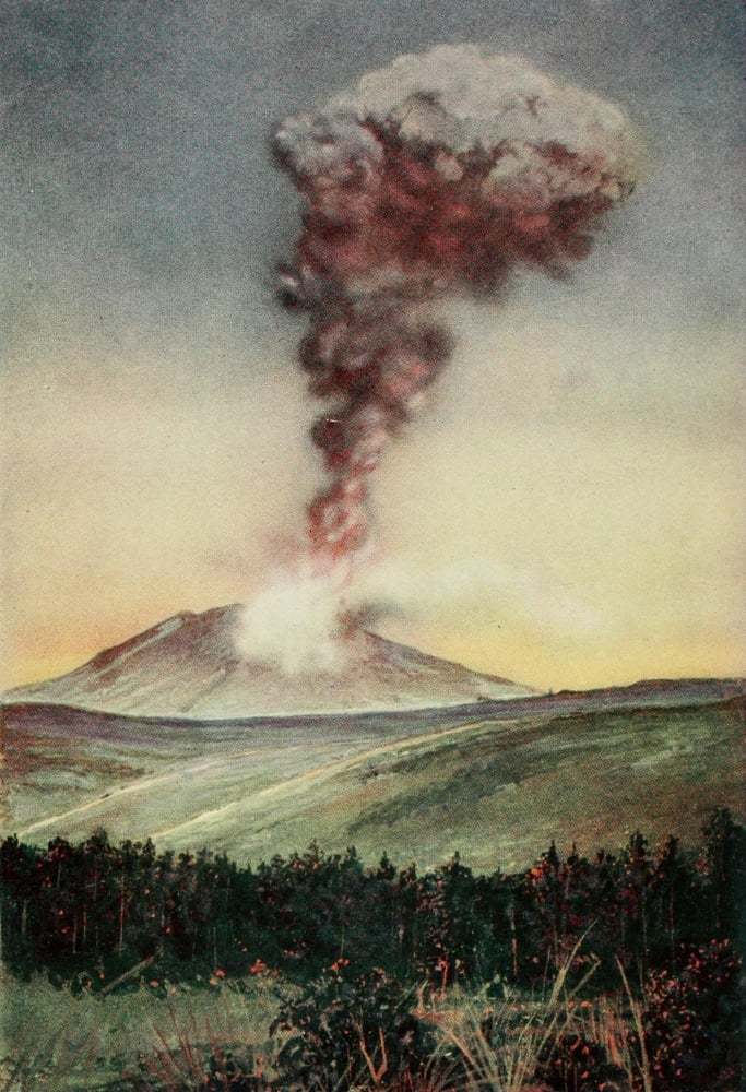 Mount Asama in Eruption Missionary Joys in Japan 1913 Canvas Art - Unknown (18 x 24)